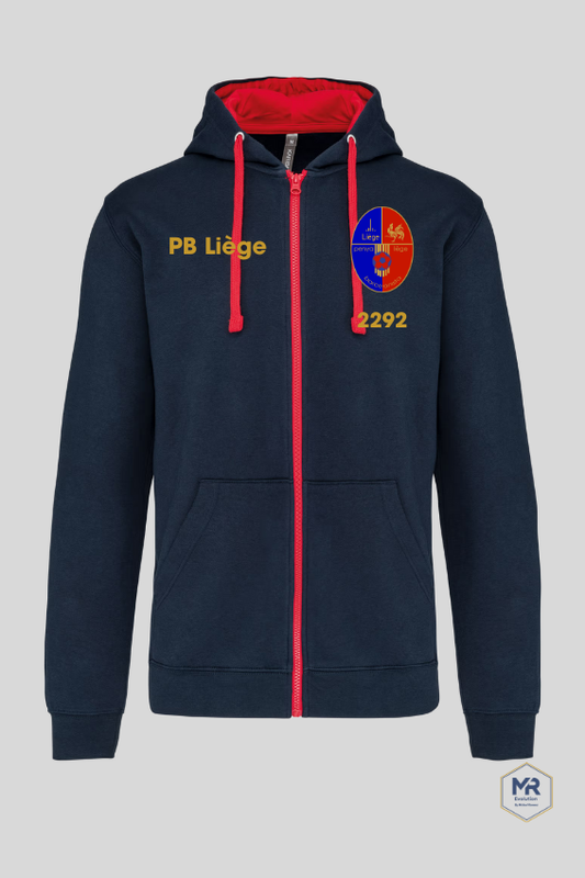 Sweat Capuche Zip Bicolore