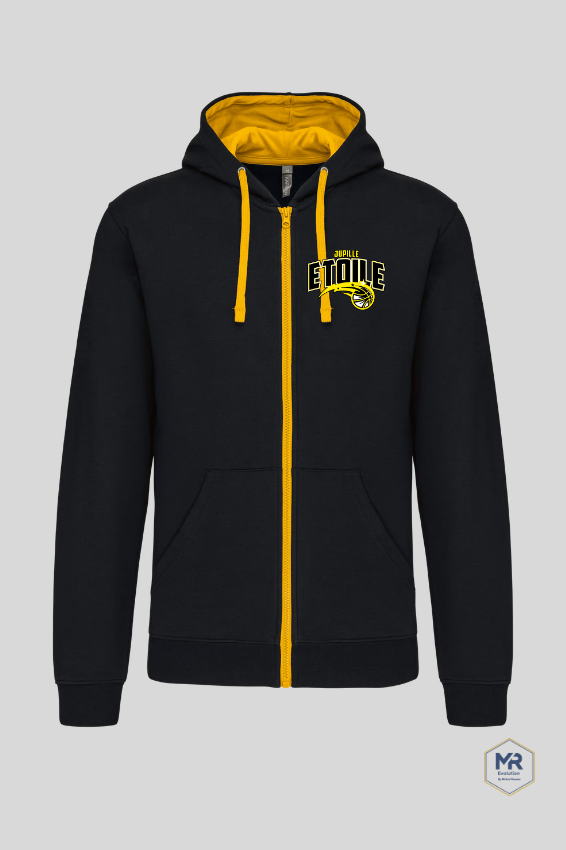 Sweat Capuche Zip Bicolore